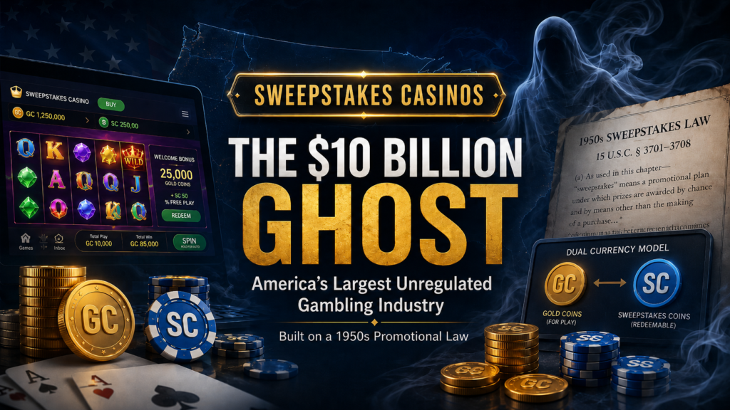The $10 Billion Ghost: How Sweepstakes Casinos Built America’s Largest Unregulated Gambling Industry Using a 1950s Promotional Law